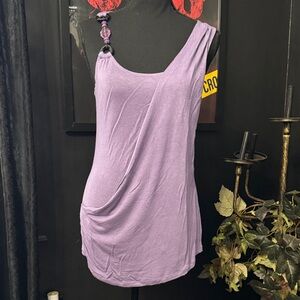 Iz Byer Purple Draped Tank Top